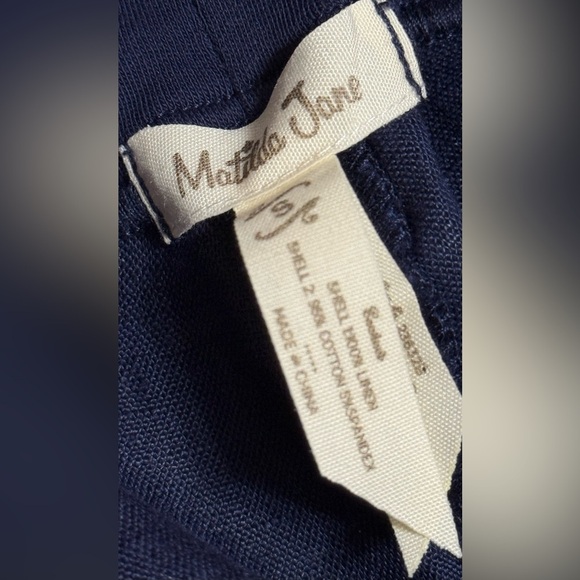 Women's MATILDA JANE Sz S Great Beyond Navy Blue Linen Wide Leg Pants Small - Picture 7 of 8